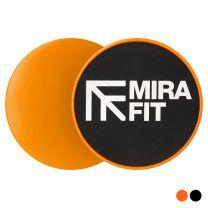 Mirafit Core Exercise Sliders Sat on Black Gym Mats