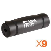 Set of 9 Black Mirafit 15mm Thick Exercise Floor Mats