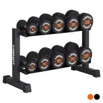Mirafit Rubber Dumbbells With Rack - 5kg to 25kg Set