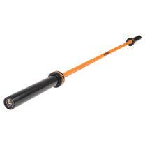 Black and Orange Mirafit M3 15kg Olympic Womens Bar with end cap graphic