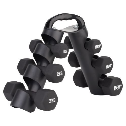 Mirafit 12kg Dumbbell Weight Set & Rack