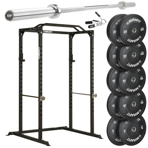Mirafit M100 Power Rack with Barbell and Weights Set