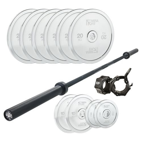 Mirafit 20kg Powerlifting Bar & Plates Set