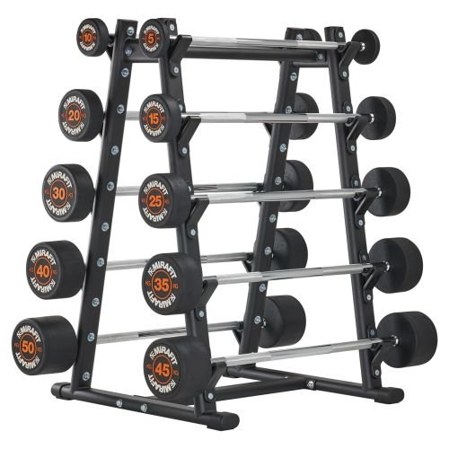 Mirafit 10 Weight Bar Set with Storage Rack