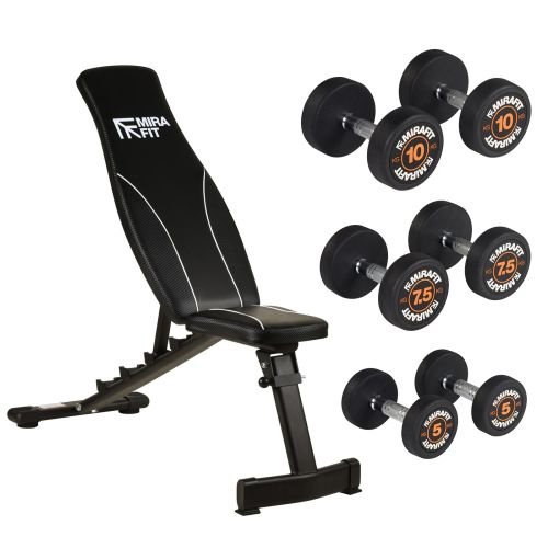Mirafit Folding Weight Bench and Weights Set