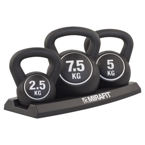Mirafit Kettlebell Set 2.5kg/5kg/7.5kg Kettlebells with Stand