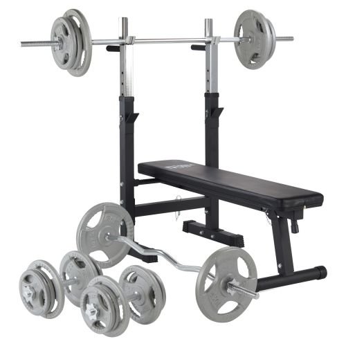 Mirafit M1 Weight Lifting Starter Set - Bench, Bars & 100kg Weights