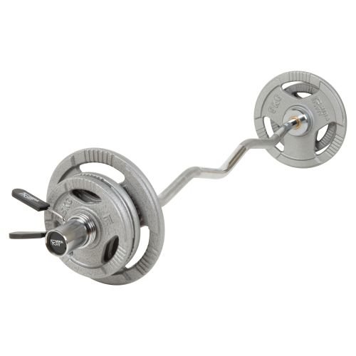 Mirafit Olympic Curl Bar & 20kg Tri Grip Weight Set