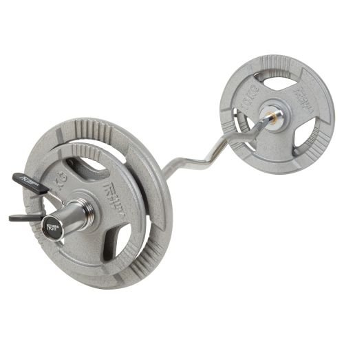 Mirafit Olympic Curl Bar & 30kg Tri Grip Weight Set