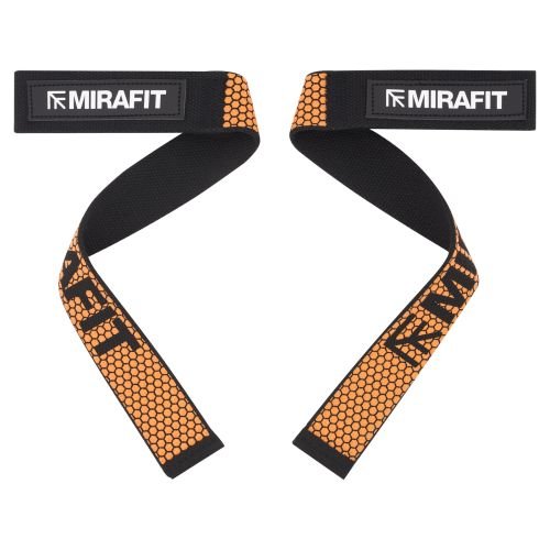 Mirafit Black/Orange Gym Lifting Straps