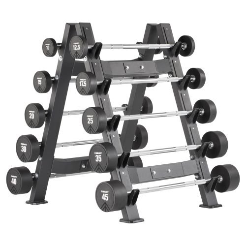 Mirafit Urethane Fixed Barbell Set with 10 Bar Rack