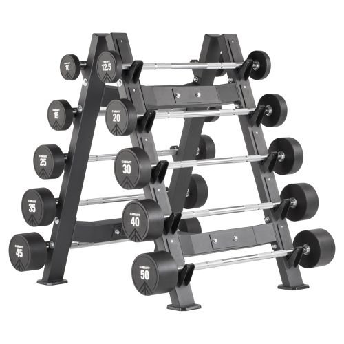 Mirafit Urethane Fixed Barbell Set with 10 Bar Rack