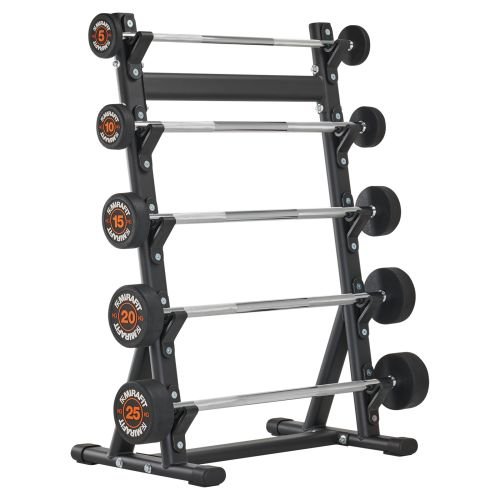 Mirafit 5 Weight Bar Set with Storage Rack