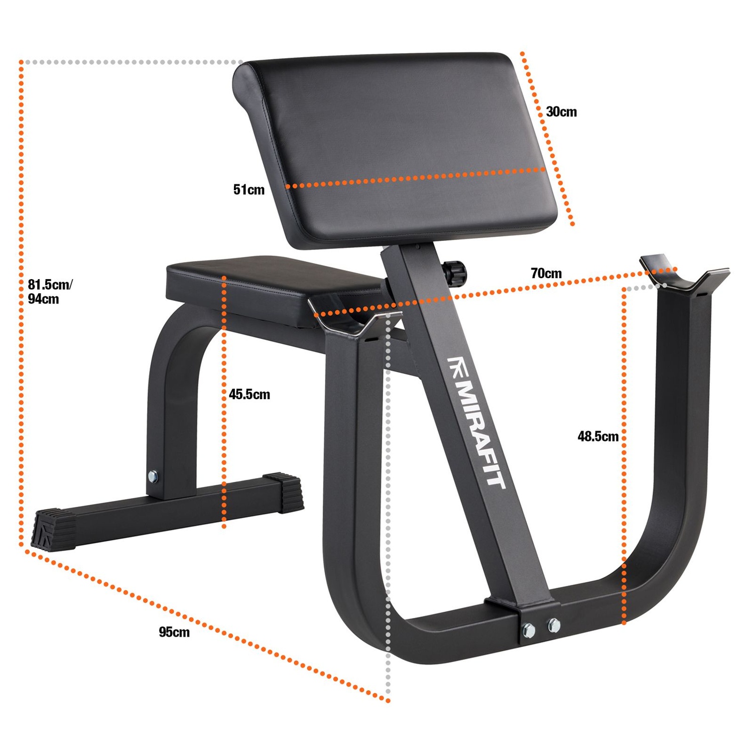 Mirafit M1 Preacher Curl Bench - Technical Specification