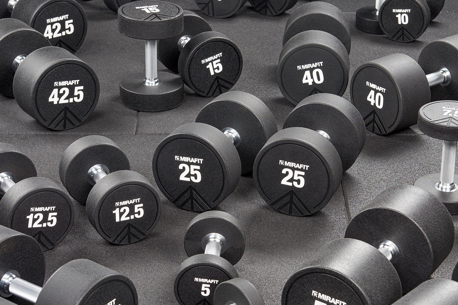 Urethane Dumbbell Set with Storage Rack | Mirafit