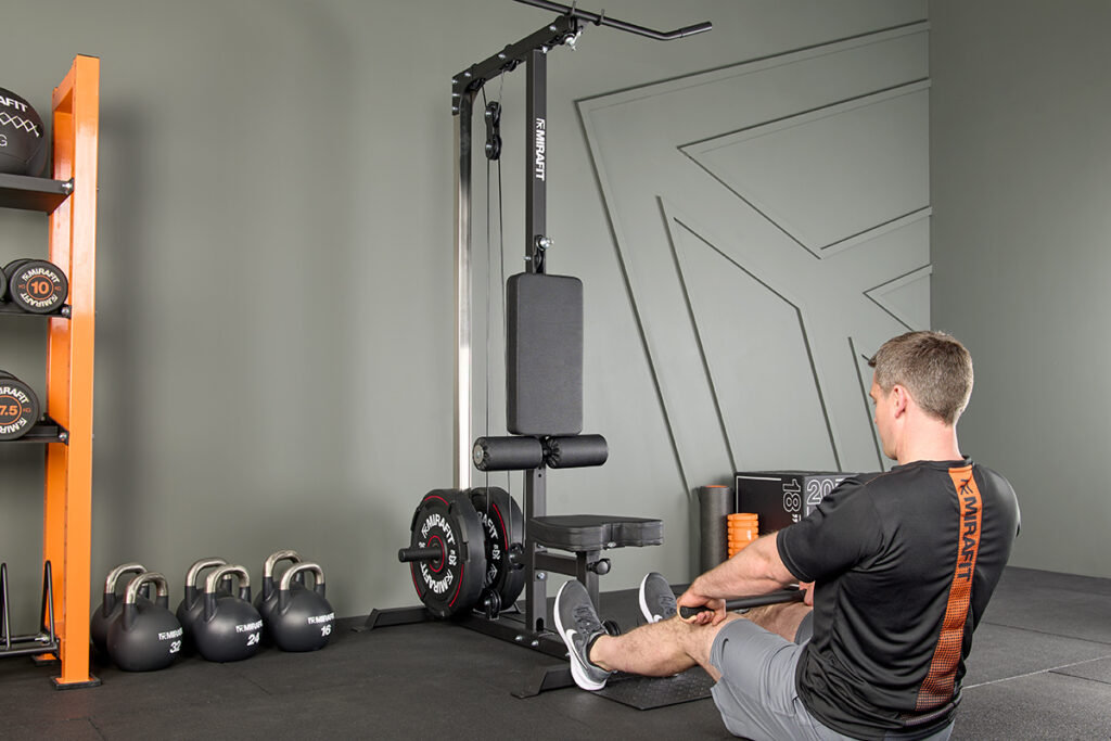 Mirafit Find Your Strength Plates Seated row on a Mirafit M1 Home Multi Gym Machine