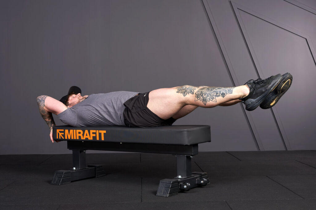 Reverse Crunch Reverse Crunch on Mirafit M3 Flat Weight Bench - Lower Ab Workout