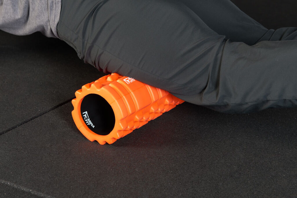 Mirafit Deluxe Hi-Density Foam Roller foam rolling quads with Mirafit Deluxe Hi-Density Foam Roller