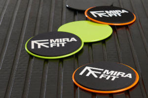 Mirafit Core Sliders on gym mats
