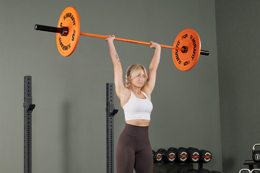 Military Press using Mirafit Olympic Bumper Plates