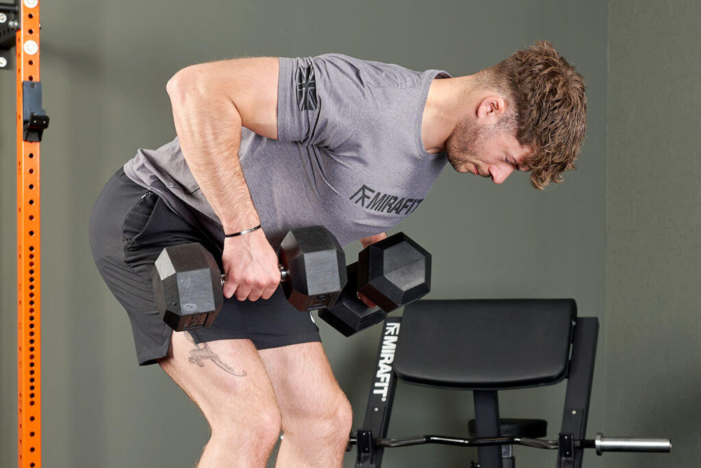 Dumbbell Dead Row using Mirafit Hex Dumbbells