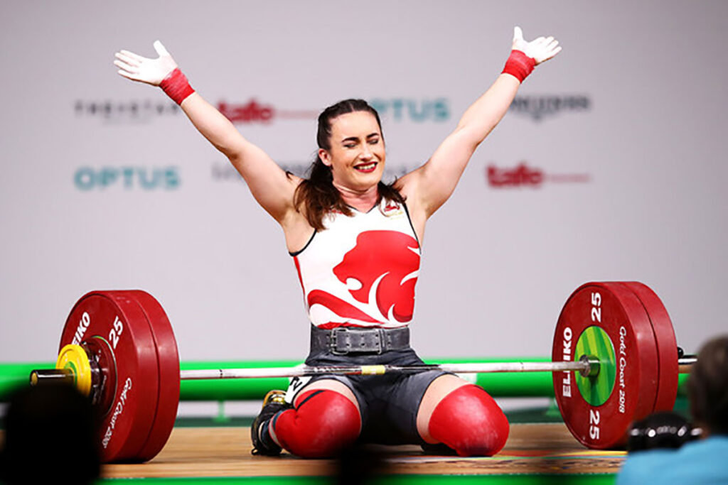 Team GB Olympic Weightlifter Sarah Davies on the Weightlifting Platform