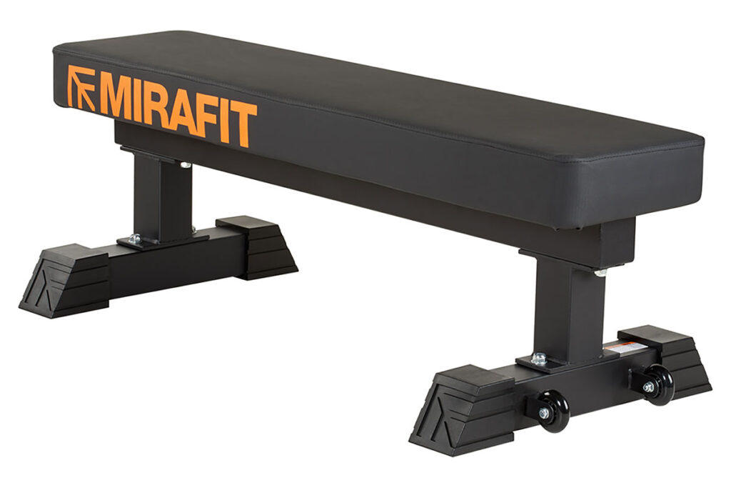 Mirafit M3 Flat Weight Bench Mirafit M3 Flat Weight Bench with ultimate pad on White Background