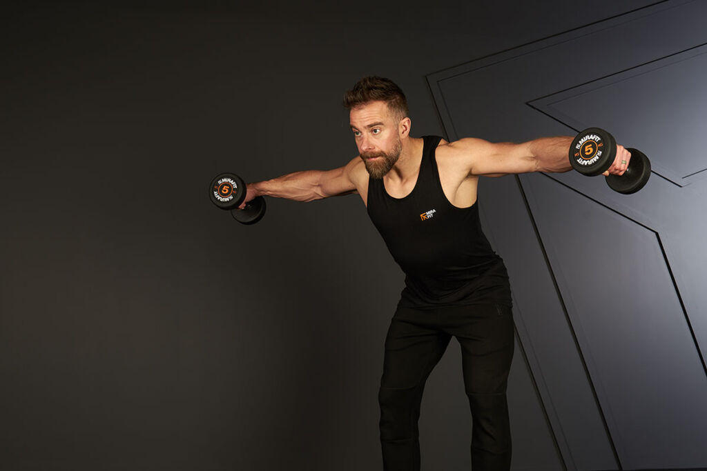 Mirafit Rubber Dumbbell Set - 5kg Dumbbells Reverse Flyes with Mirafit Rubber 5kg Dumbbells