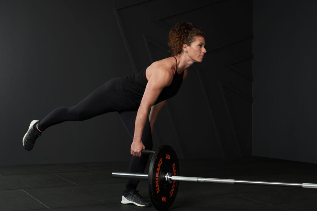 Landmine Single Leg Deadlift using Mirafit 5kg bumper plates
