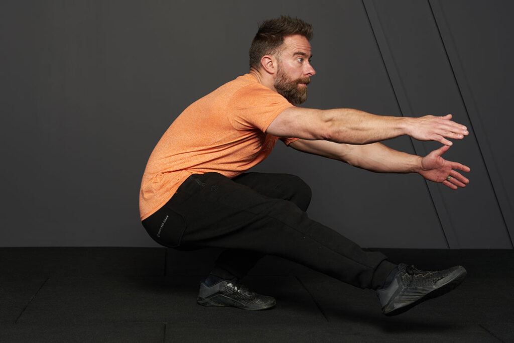 Man doing a pistol squat
