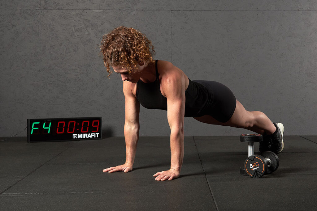 Push Up Mirafit Tabata push up with 5kg dumbbells