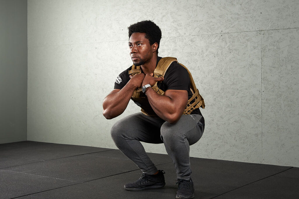 Squat with Mirafit Tactical Weight Vest