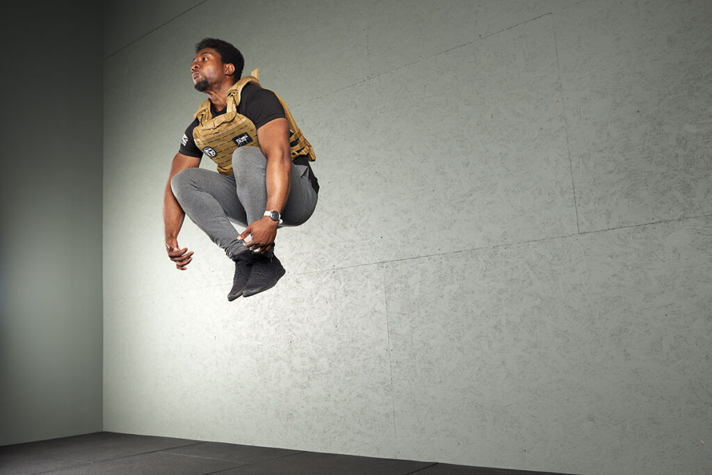 Tuck Jump with a Mirafit Tactical Weight Vest