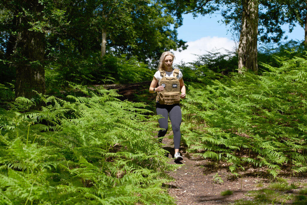 Endurance Runs Woman doing endurance runs in a Mirafit Tactical Weight Vest
