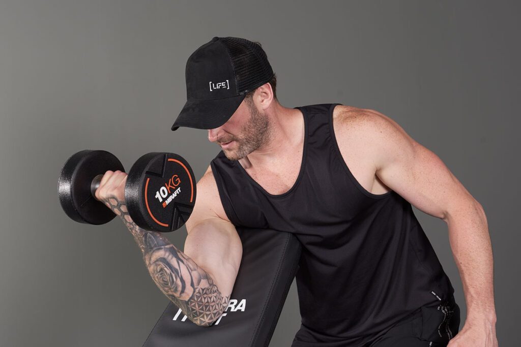 Mirafit One Arm Preacher Curl with a Mirafit 10kg Dumbbell