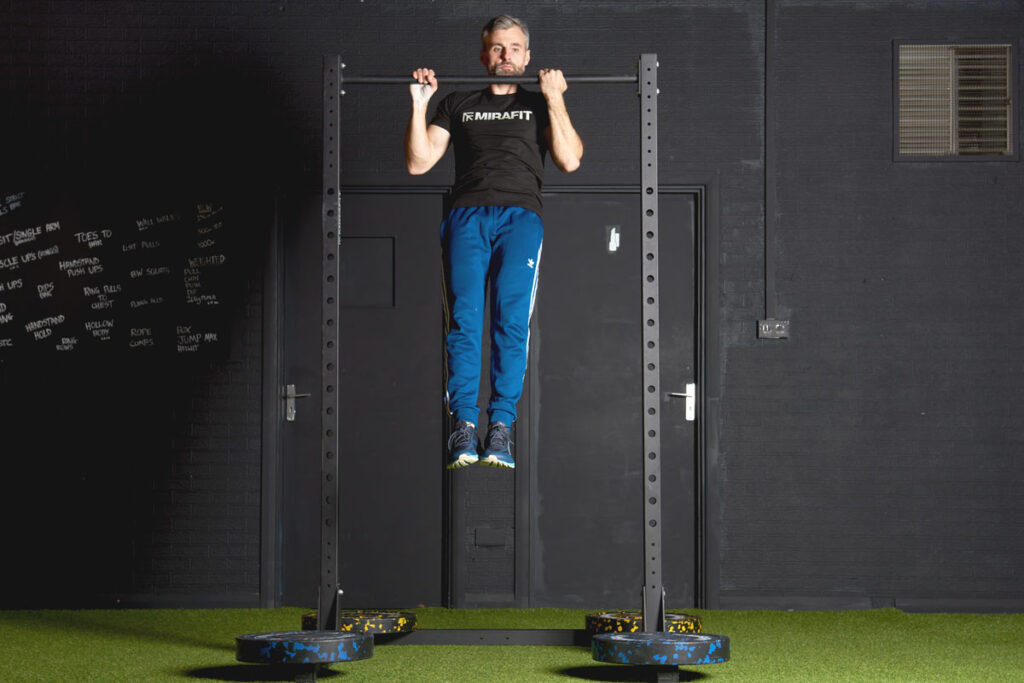 Alternate Grip Pull Up Alternate Grip Pull Up on a Mirafit M210 Half Power Rack