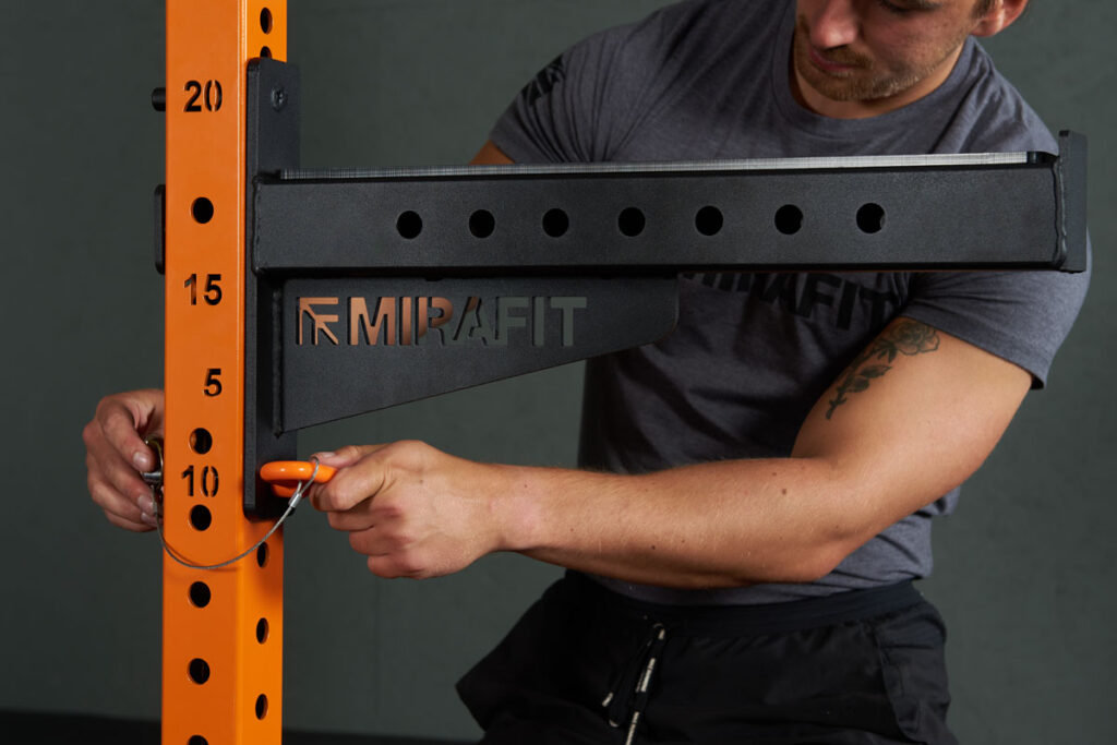 Mirafit M3 Safety Spotters Attaching Mirafit M3 Power Rack Spotters