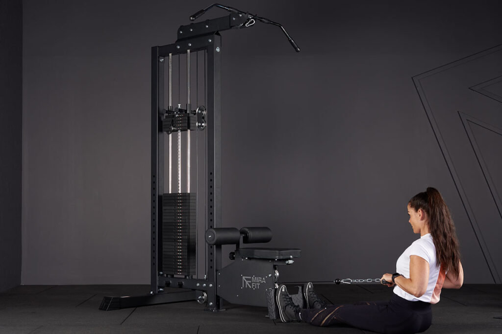 Mirafit M4 Lat Pulldown & Seated Row Machine with 300lbs Weight Stack