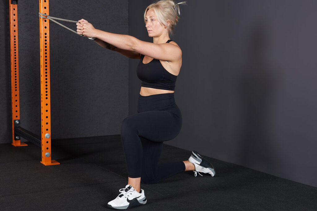 Pallof Press with Up Downs with a Mirafit Resistance Band