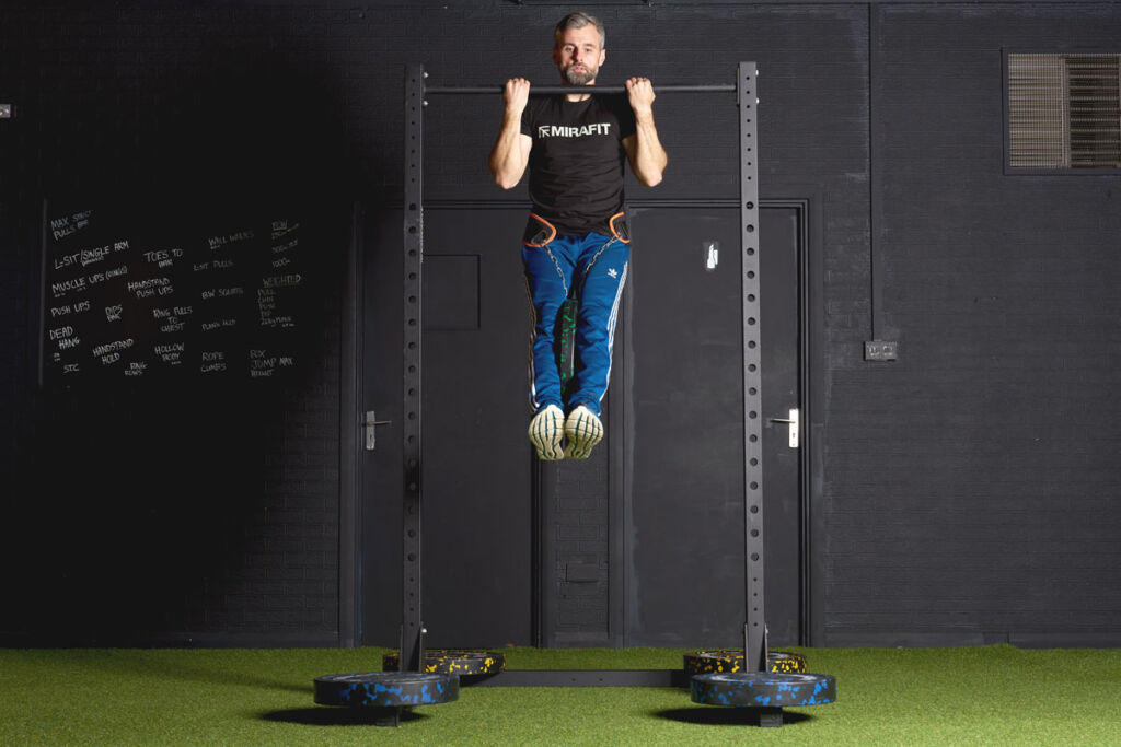 Weighted Pull Up Weighted Pull Up on a Mirafit M210 Half Power Rack
