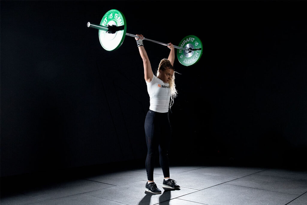 Jenny Tong barbell snatch with a Mirafit M3 Women's Barbell
