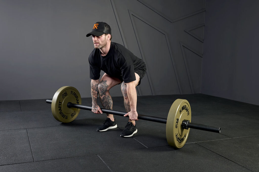 Romanian Deadlift with a Mirafit Classic 7ft Strongman Axle Bar