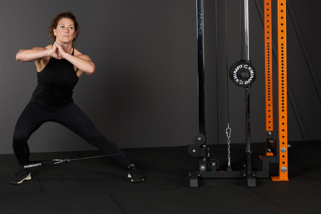 Side Lunge Side Lunge with Mirafit Cable Pulley Machine