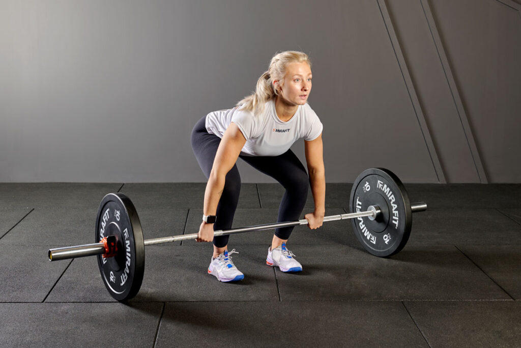 Mirafit M3 Classic 15kg Women's Olympic Barbell Clean and Jerk with Mirafit M3 Classic 15kg Women's Olympic Barbell