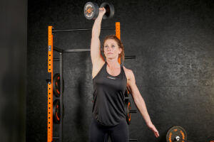 Dumbbell Push Press with Mirafit Rubber Dumbbells - 15kg Dumbbells