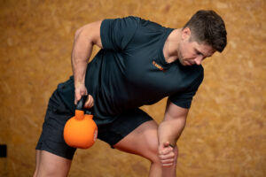 Rotational One Arm Row with a Mirafit 16kg Kettlebell