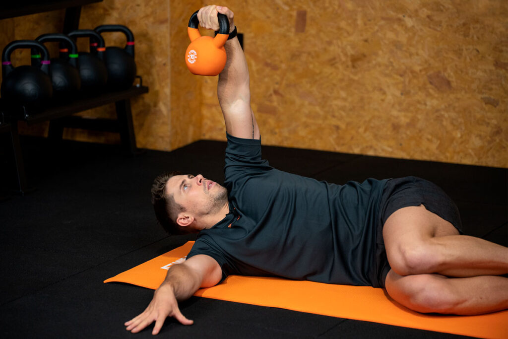 Tricep Arm Bars Tricep Arm Bars with a Mirafit 10kg Kettlebell
