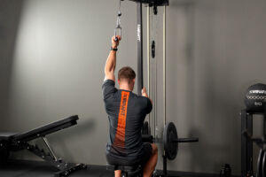 One Arm Pulldown on a Mirafit Lat Pulldown and Seated Row Machine