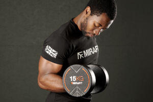 Bicep Curl with Mirafit 15kg Dumbbells