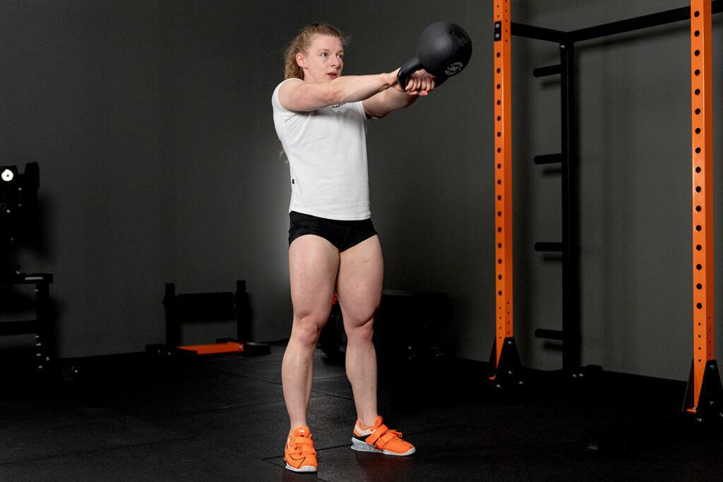 Bobbie Butters Kettlebell Swing with a Mirafit Cast Iron Kettlebell